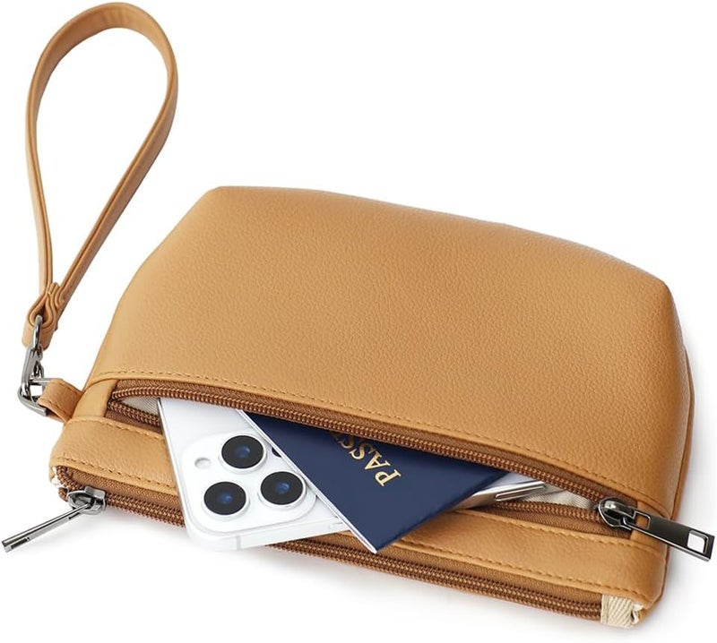 BBORGDC Small Wristlet Wallets for Women, Zip Clutch Bag with Wristlet Pouch, 3-Zipper Original Design - Image 5